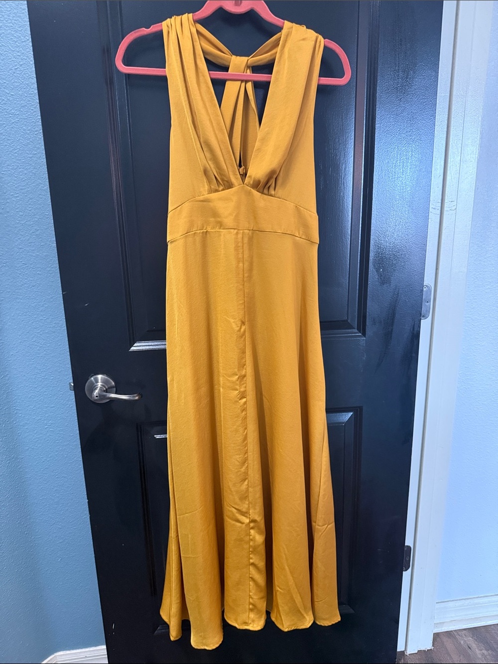 NWT Banana Republic Mustard Yellow Maxi Dress with Twist Back
